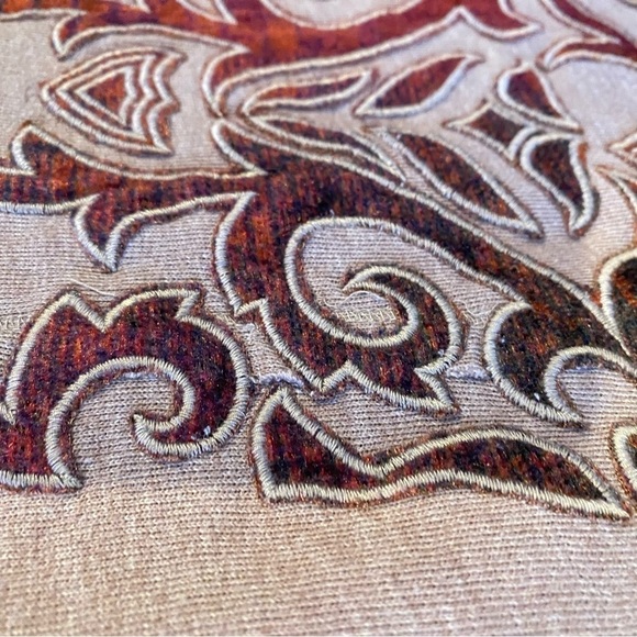 Soft Surroundings Women S Embroidered Pullover V Neck velvet applique Sweater - Picture 8 of 11